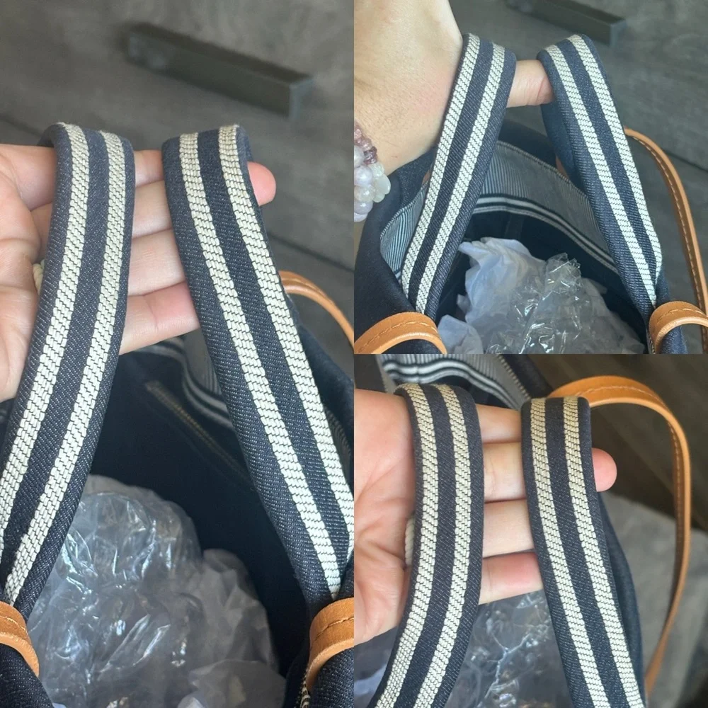 💙Chanel Blue Striped Large Denim Shopper Tote💙 - Picture 10 of 15